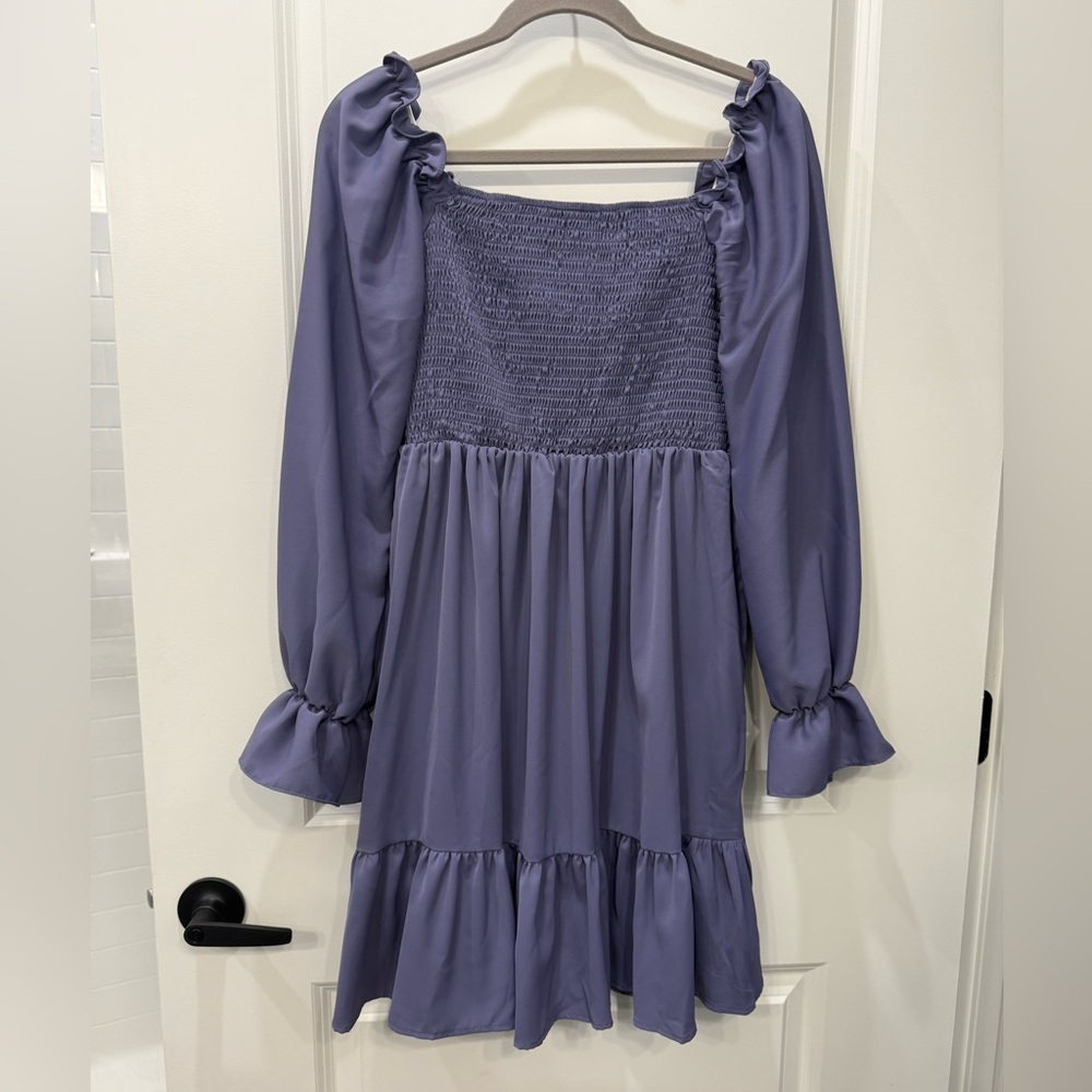 NEW Smocked Lilac Purple Long Sleeve Dress